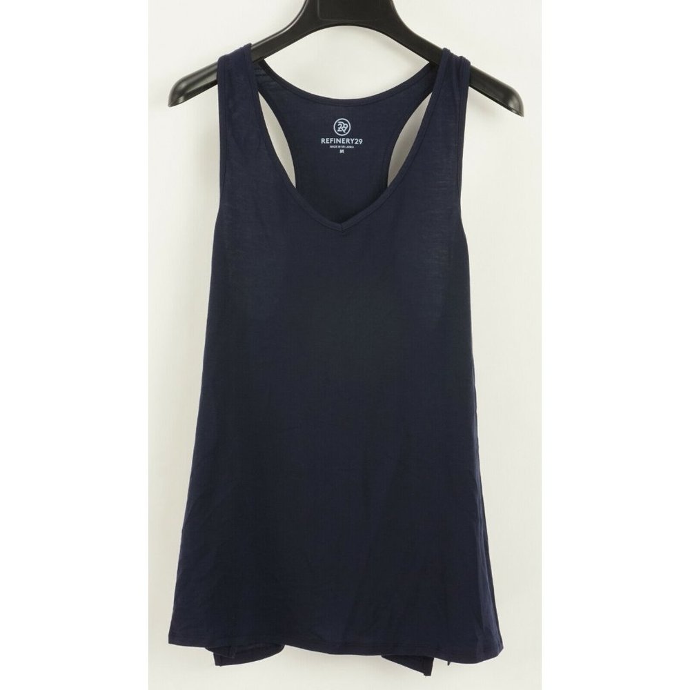 New REFINERY29 Women's M Blue Pajama Knit Racerback Lightweight Pajama Tank Top